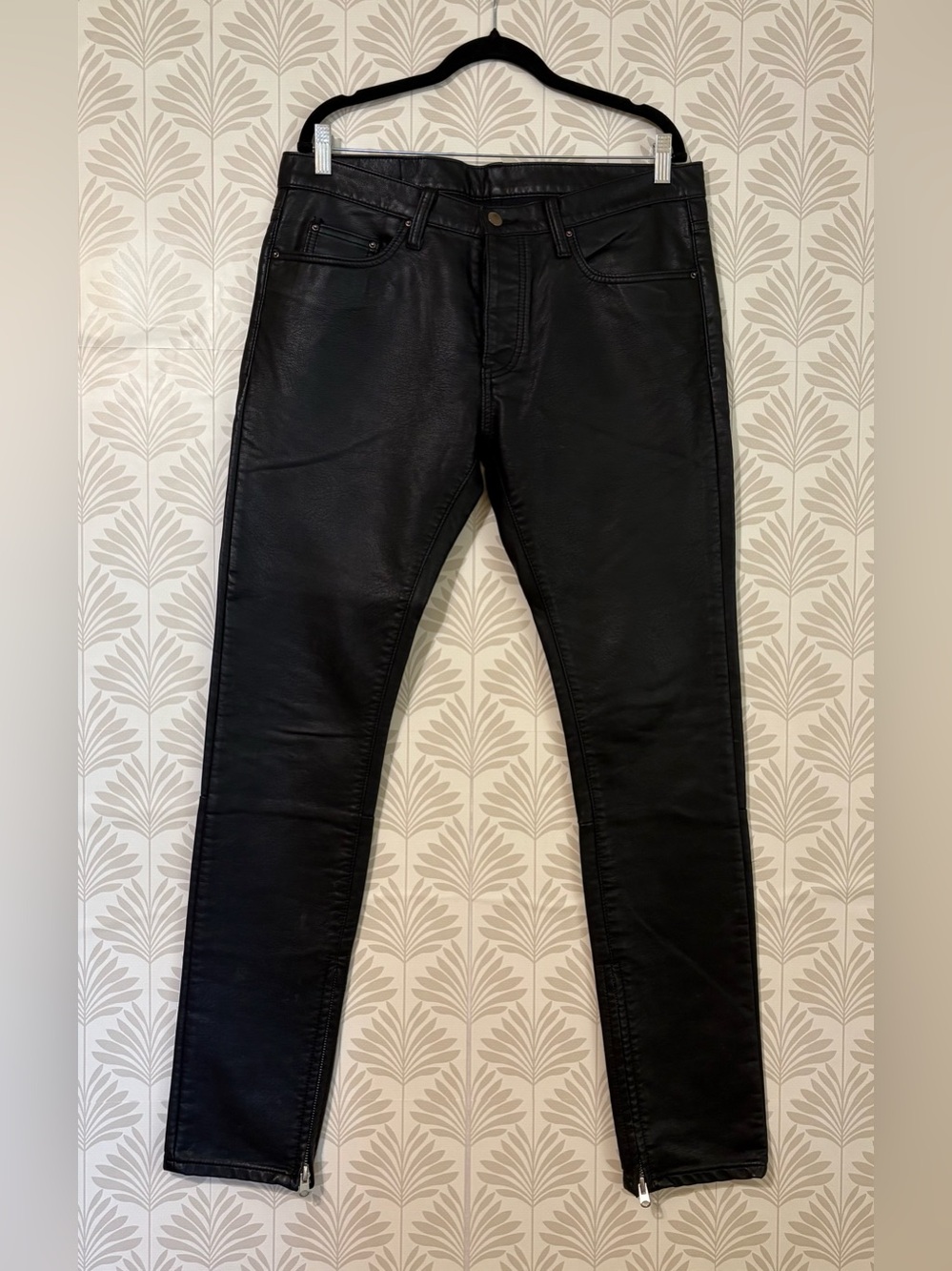 MNML Black Skinny Faux Leather Pants